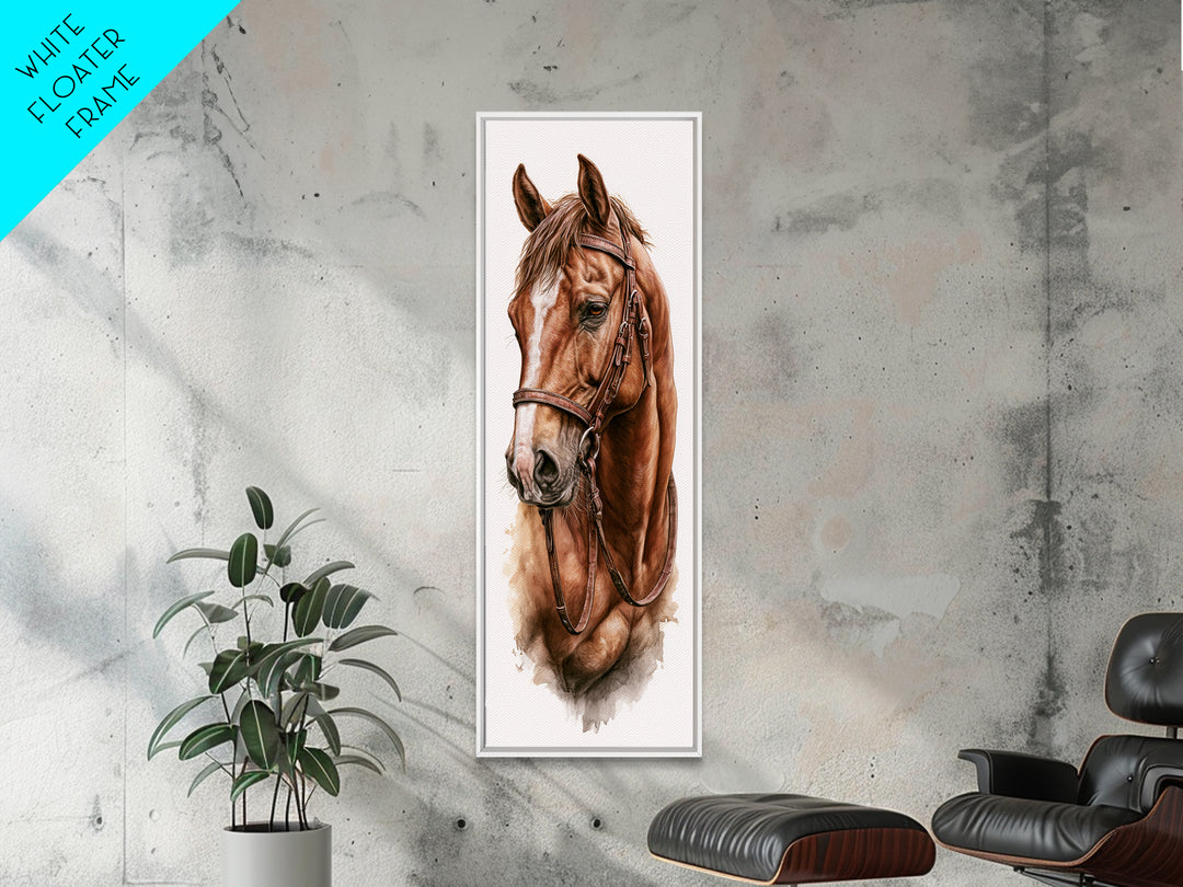 Brown Horse Portrait Canvas Print, Rustic Art, Modern Art, Farmhouse Decor, Fine Art, Rustic, Neutral Decor, Modern Decor, RUS-1x3-89