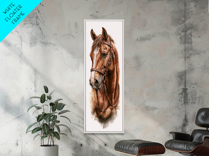 Brown Horse Portrait Canvas Print, Rustic Art, Modern Art, Farmhouse Decor, Fine Art, Rustic, Neutral Decor, Modern Decor, RUS-1x3-89