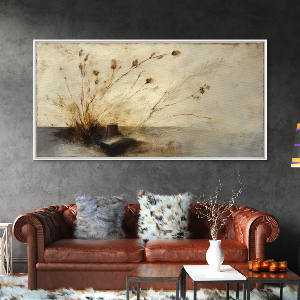 Wood Grain Abstract Framed Canvas Print, Rustic Art, Landscape Painting, Farmhouse Decor, Fine Art, Rustic, Modern Decor, RUS-2x1-100