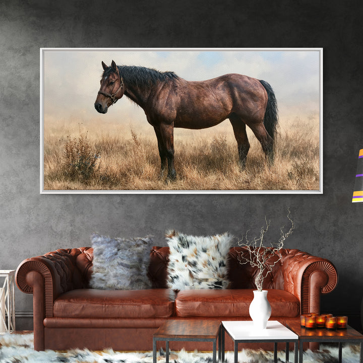 Brown Horse Portrait Canvas Print, Rustic Art, Printable Wall Art, Farmhouse Decor, Fine Art, Rustic, Wood Art, Modern Art, RUS-2x1-49