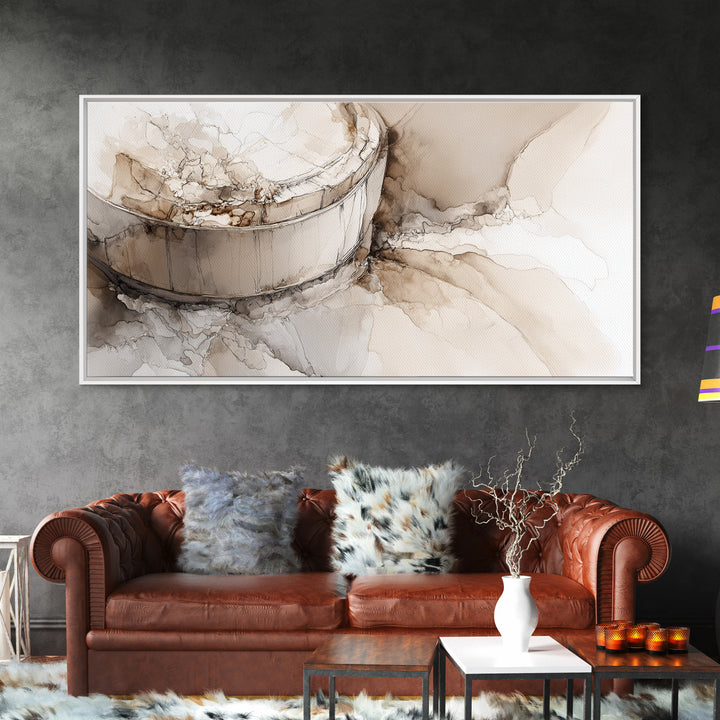 Pheasant Feathers and Acorns Arrangement Framed Canvas Print, Rustic Art, Digital Art, Farmhouse Decor, Oil Painting, Rustic, RUS-2x1-60