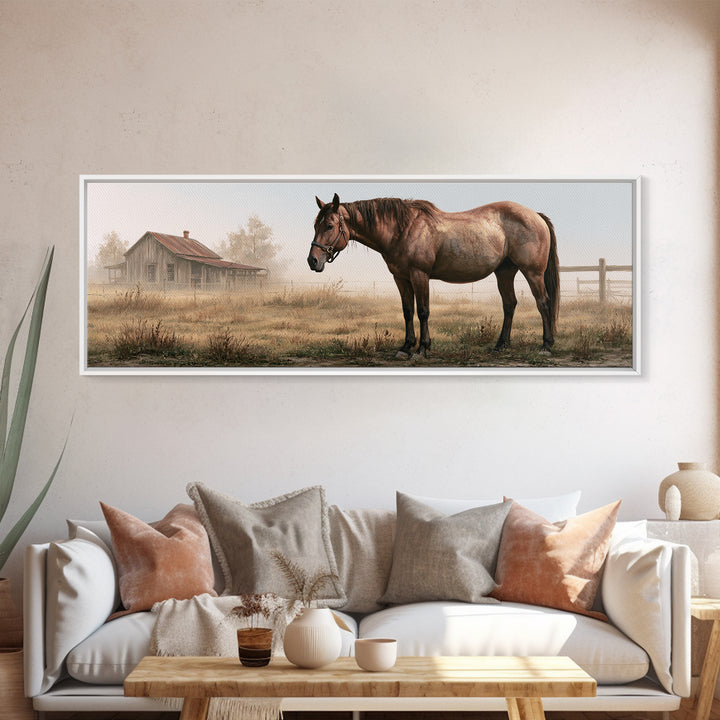 Brown Horse Portrait Canvas Print, Rustic Art, Gallery Wall Set, Farmhouse Decor, Fine Art, Rustic, Minimalist Decor, RUS-3x1-93