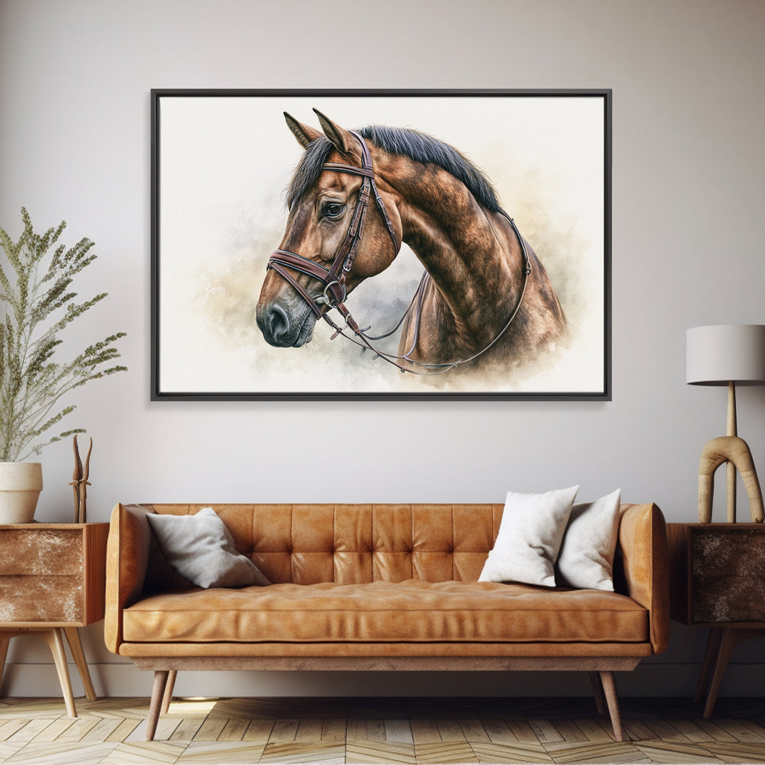 Brown Horse Portrait Canvas Print, Rustic Art, Modern Art, Farmhouse Decor, Fine Art, Rustic, Neutral Decor, Modern Decor, RUS-3x2-33