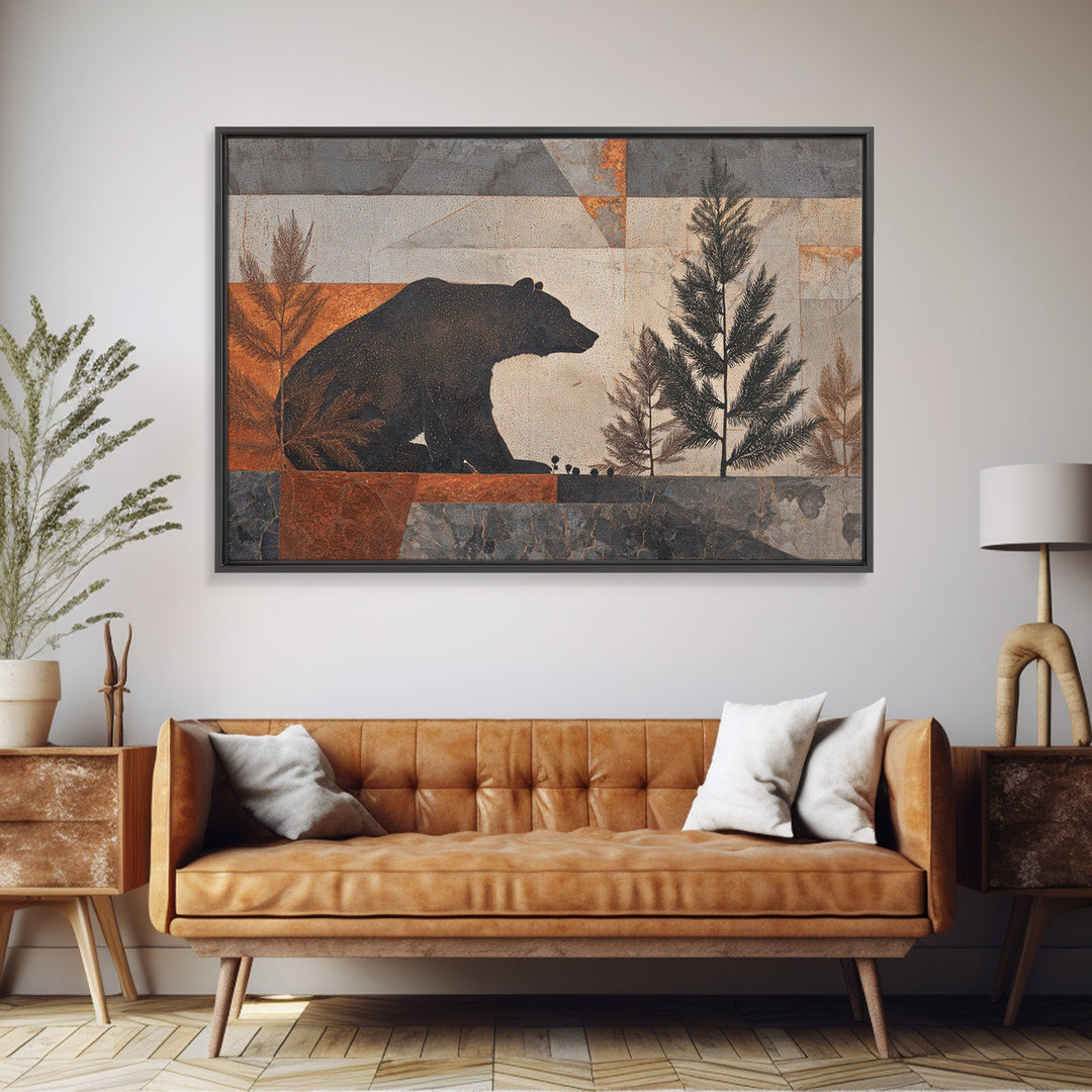Buffalo Portrait with Western Texture Framed Canvas Print, Rustic Art, Boho Wall Art, Farmhouse Decor, Fine Art, Rustic, RUS-3x2-74