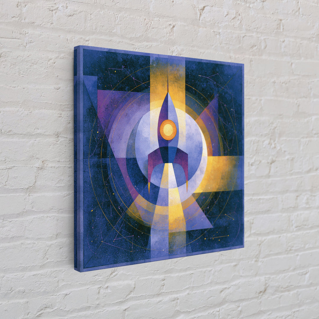 Retro Space Poster Framed Canvas Print, Space Art, Luxury Decor, Spa Decor, Fine Art, Serenity, Room Decor, Art Prints, SAR-1x1-21