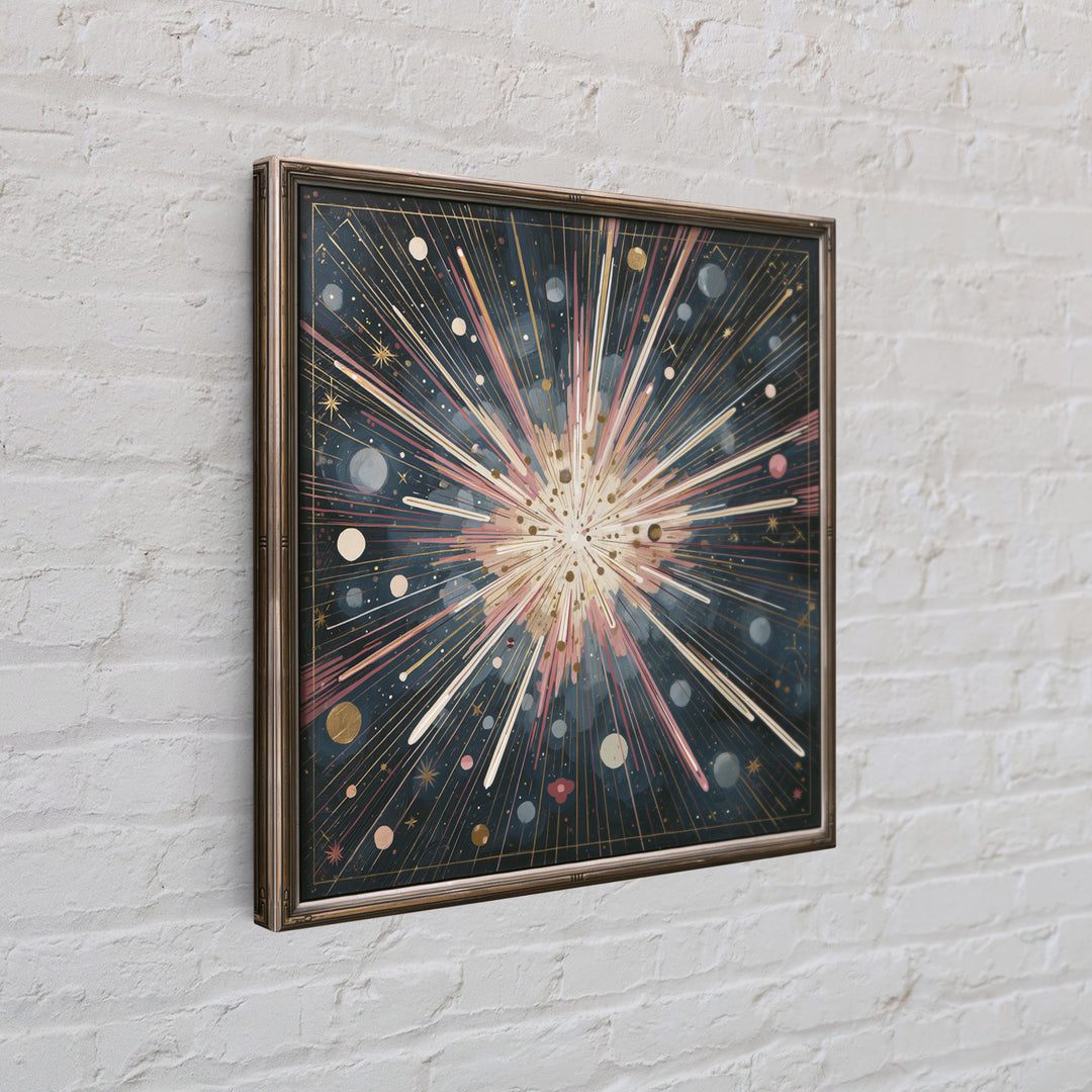 Meteor Shower over Black Sky Canvas Print, Space Art, Canvas, Spa Decor, Serenity, Living Room Wall Art, Retro Wall Art, SAR-1x1-23