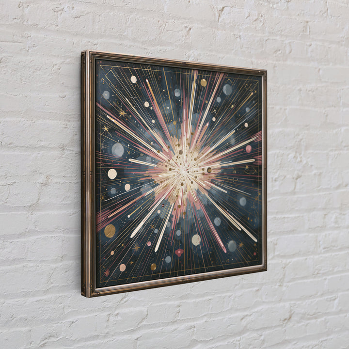 Meteor Shower over Black Sky Canvas Print, Space Art, Canvas, Spa Decor, Serenity, Living Room Wall Art, Retro Wall Art, SAR-1x1-23