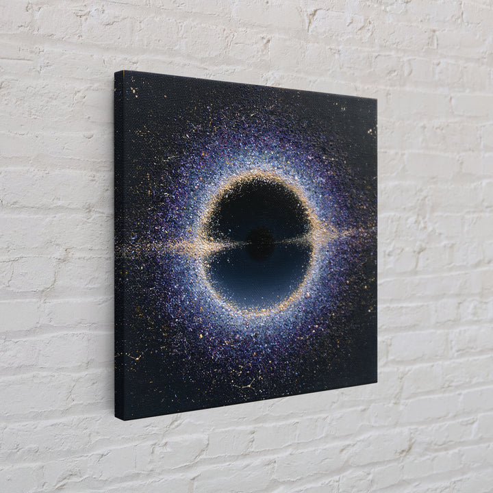 Black Hole with Radiant Accretion Ring Canvas Print, Space Art, Printable Art, Spa Decor, Fine Art, Serenity, Modern Decor, SAR-1x1-31