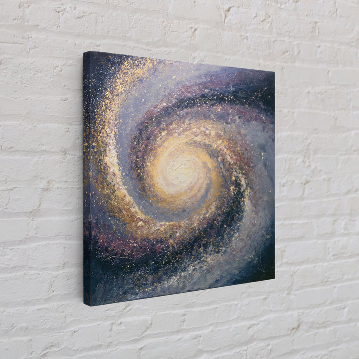 Galaxy Spiral in Jewel Tone Paint Framed Canvas Print, Space Art, Space, Spa Decor, Fine Art, Serenity, Statement Artwork, SAR-1x1-39