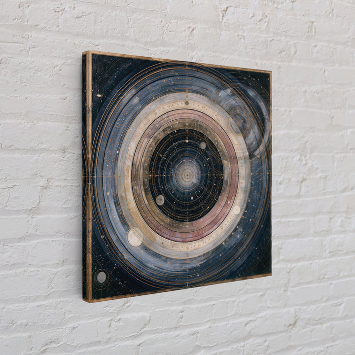 Planetary Rings Made of Ice and Light Framed Canvas Print, Space Art, Minimalist Wall Art, Spa Decor, Abstract Art, Serenity, SAR-1x1-42