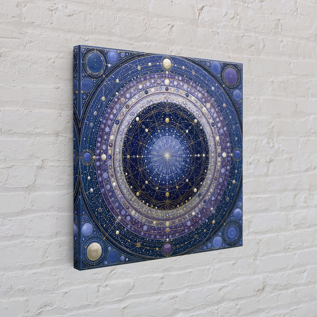 Planetary Rings Made of Ice and Light Canvas Print, Space Art, Boho Decor, Spa Decor, Fine Art, Serenity, Painting, Posters, SAR-1x1-90