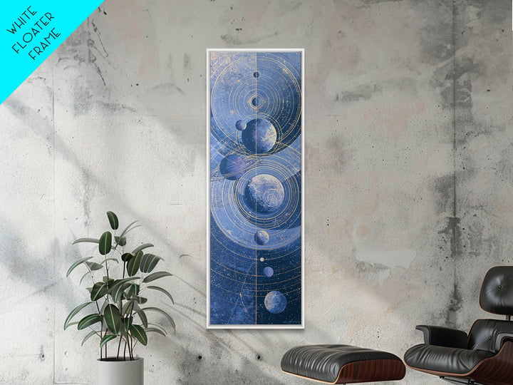 Solar System Arrangement Canvas Print, Space Art, Spa Decor, Watercolor Art, Serenity, Modern Wall Art, Living Room Wall Art, SAR-1x3-16