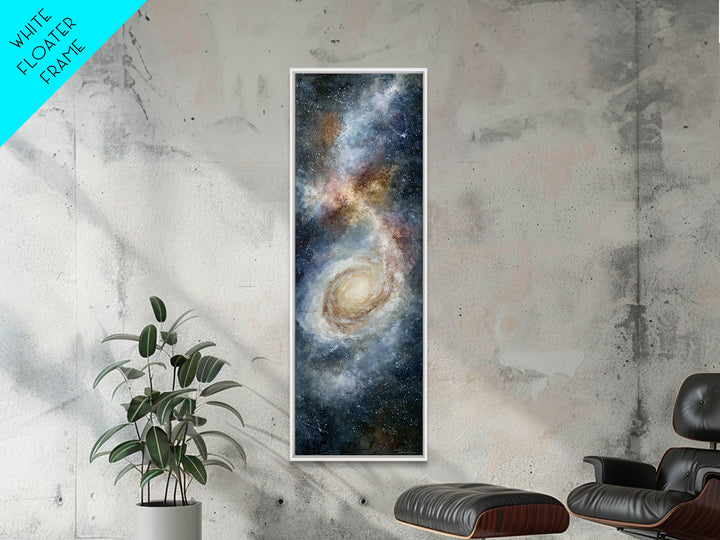 Galaxy Spiral in Jewel Tone Paint Canvas Print, Space Art, Living Room Wall Art, Spa Decor, Oil Painting, Serenity, SAR-1x3-27
