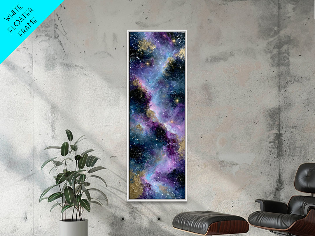 Colorful Nebula Cloud Framed Canvas Print, Space Art, Printable Wall Art, Spa Decor, Fine Art, Serenity, Living Room Wall Art, SAR-1x3-61