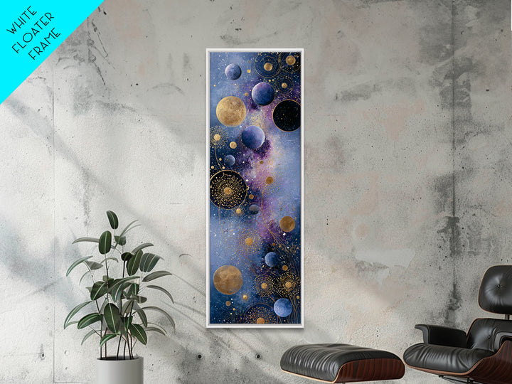 Cosmic Garden with Planets as Flowers Canvas Print, Space Art, Printable Art, Spa Decor, Oil Painting, Serenity, Modern Decor, SAR-1x3-73