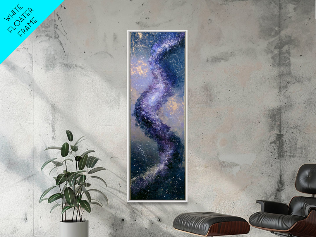 Galaxy Spiral in Jewel Tone Paint Framed Canvas Print, Space Art, Wall Art, Spa Decor, Fine Art, Serenity, Wall Art Prints, SAR-1x3-75