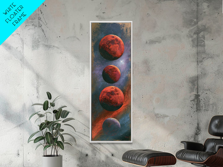 Lunar Eclipse in Deep Red Tones Canvas Print, Space Art, Wall Decor, Spa Decor, Fine Art, Serenity, Canvas Wall Art, SAR-1x3-95