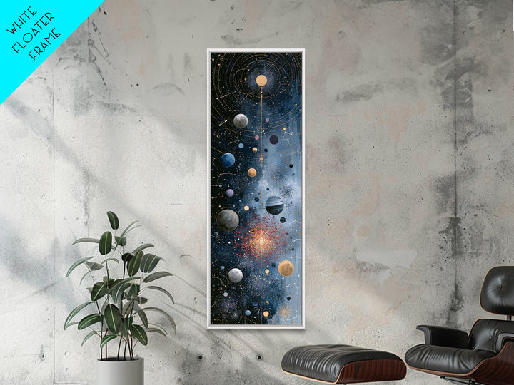 Cosmic Garden with Planets as Flowers Canvas Print, Space Art, Home Decor, Spa Decor, Fine Art, Serenity, Wall Art Prints, SAR-1x3-97