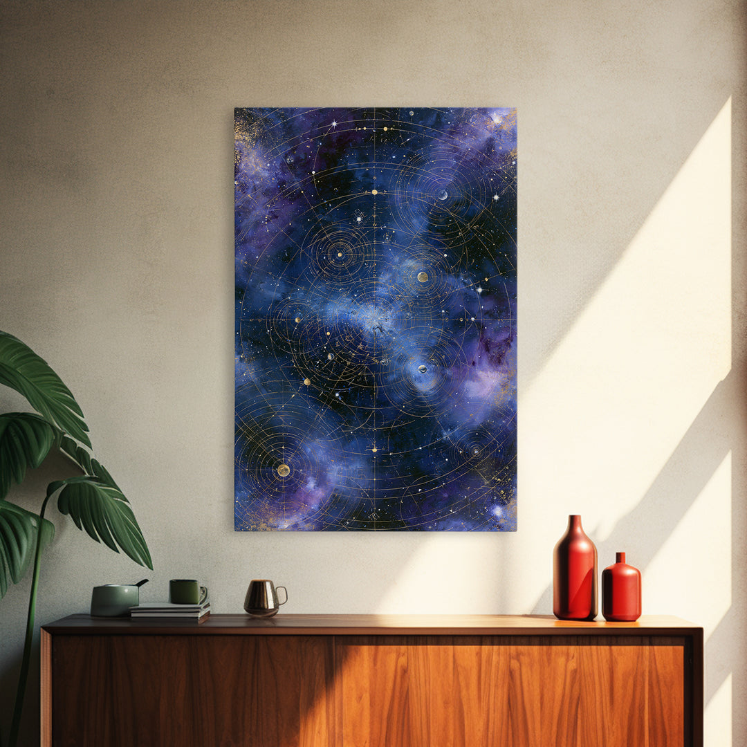 Distant Star Cluster Framed Canvas Print, Space Art, Room Decor, Spa Decor, Serenity, Printable Art, Abstract Wall Art, SAR-2x3-4