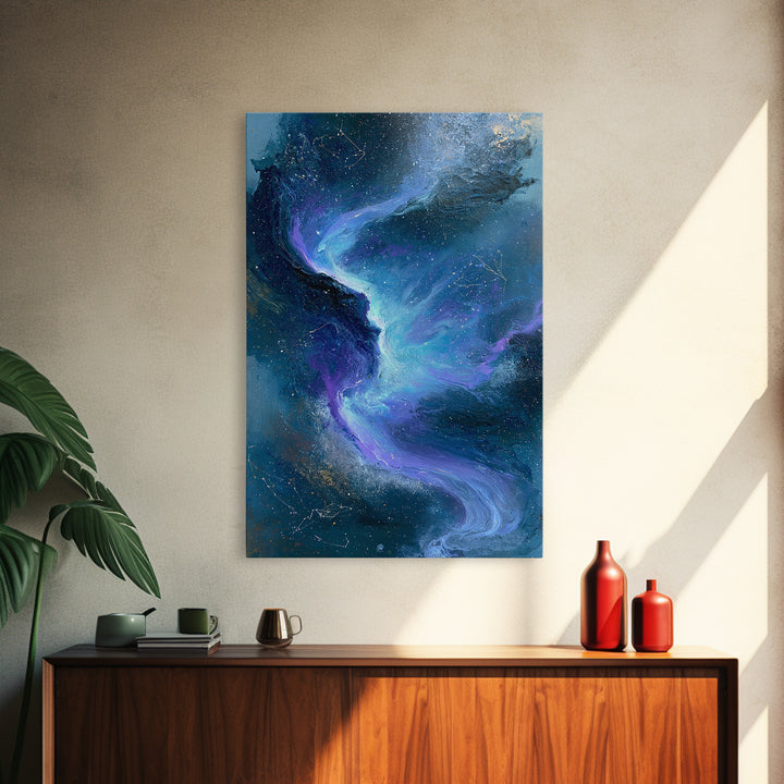 Aurora Viewed from Orbit Framed Canvas Print, Space Art, Minimalist Wall Art, Spa Decor, Fine Art, Serenity, Home Decor, SAR-2x3-75