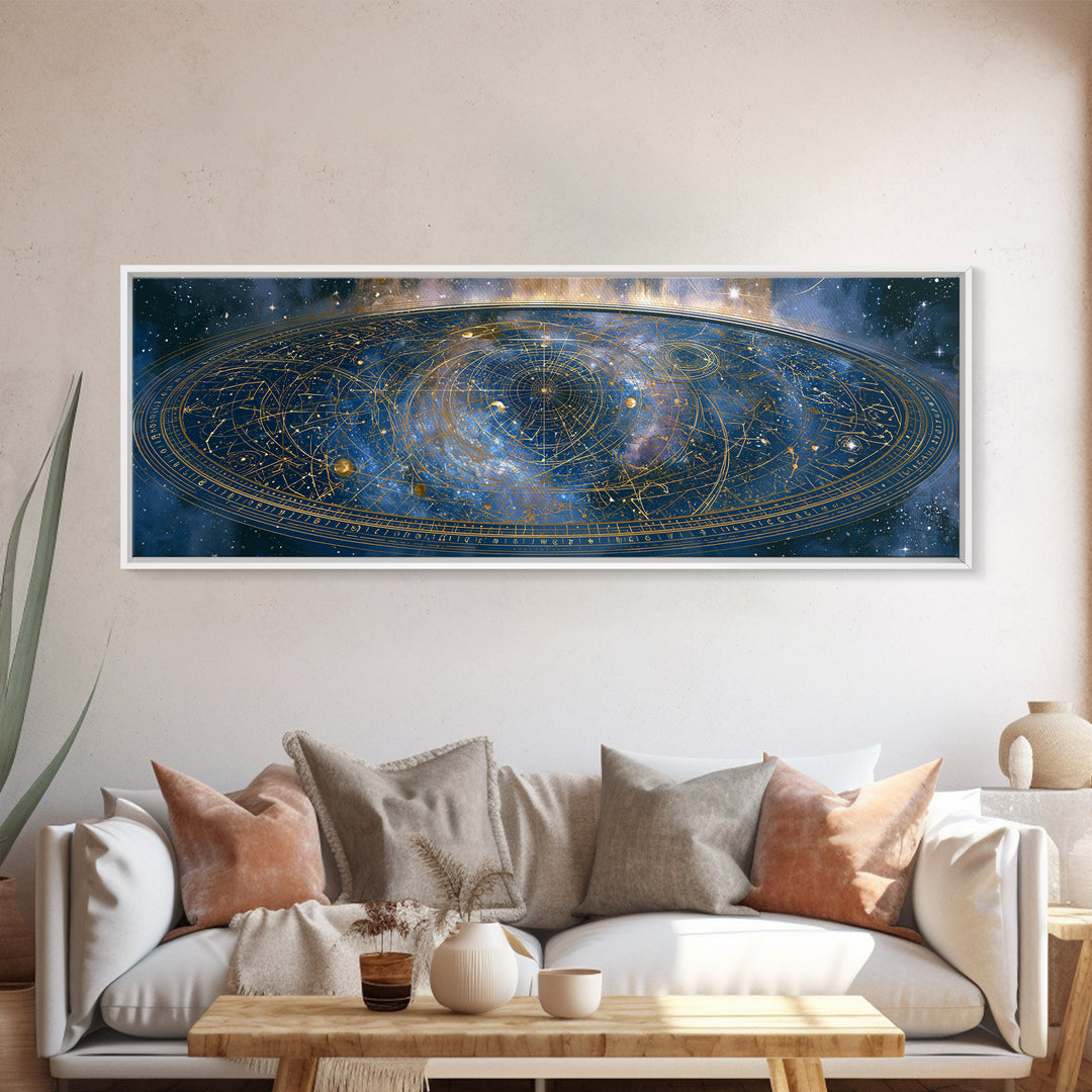 Star Map with Gold Constellation Lines Canvas Print, Space Art, Art Print, Spa Decor, Abstract Art, Serenity, Modern Wall Art, SAR-3x1-30