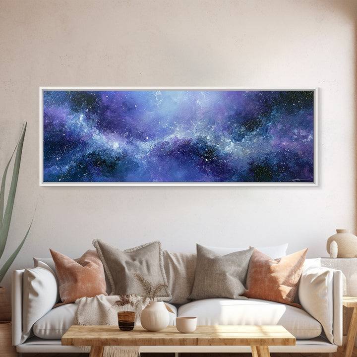 Distant Star Cluster Framed Canvas Print, Space Art, Posters, Spa Decor, Fine Art, Serenity, Abstract Art, Printable Art, SAR-3x1-84