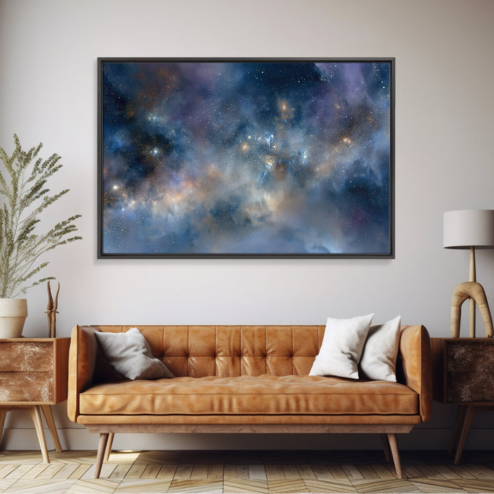 Distant Star Cluster Framed Canvas Print, Space Art, Statement Artwork, Spa Decor, Fine Art, Serenity, Wall Decor, Painting, SAR-3x2-24
