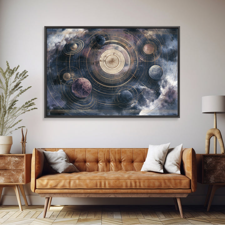 Solar System Arrangement Canvas Print, Space Art, Painting, Spa Decor, Fine Art, Serenity, Canvas Wall Art, Abstract Art, SAR-3x2-56
