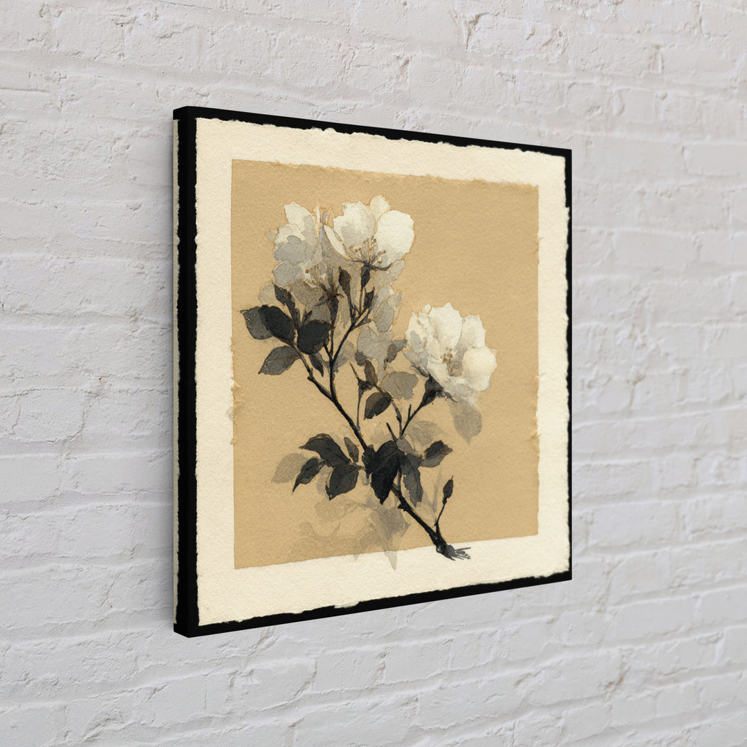 Nordic Folk Bird Framed Canvas Print, Scandinavian Art, Canvas Art, Living Room Decor, Fine Art, Nordic, Floral Wall Art, SCA-1x1-11