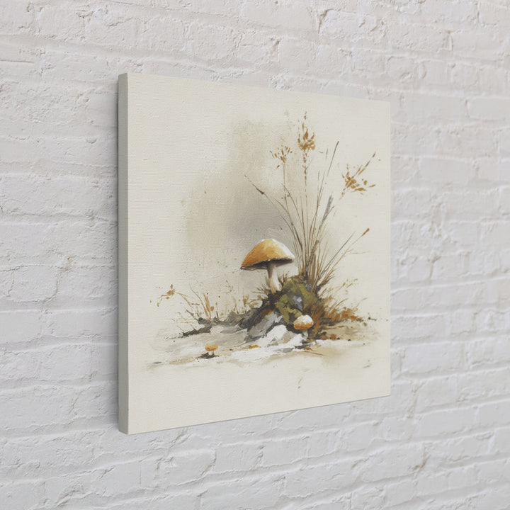 Winter Cabin Smoke Canvas Print, Scandinavian Art, Boho Decor, Living Room Decor, Fine Art, Nordic, Luxury Decor, SCA-1x1-18