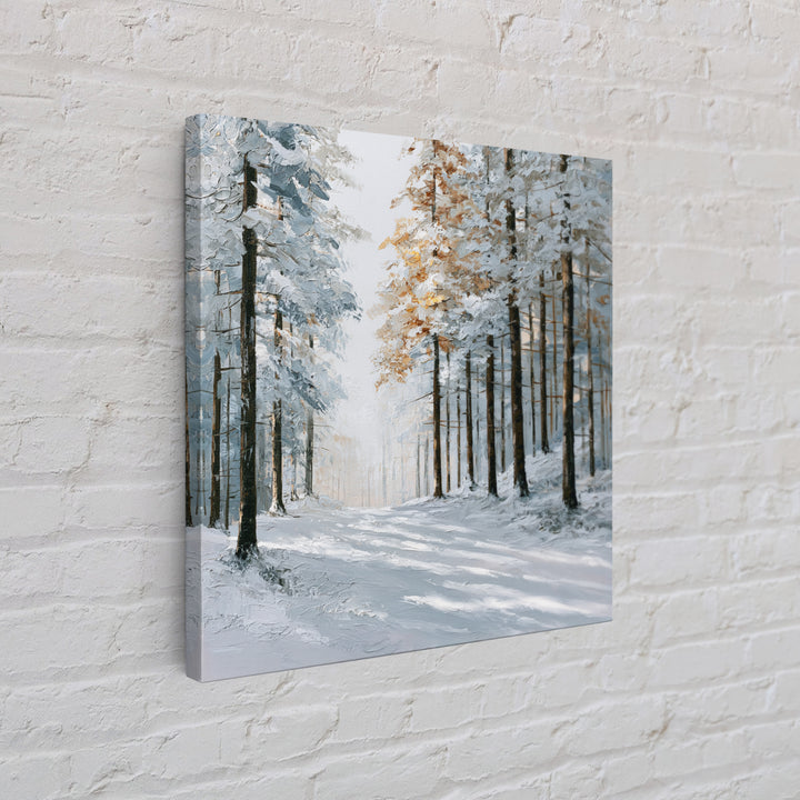 Snowy Nordic Forest Canvas Print, Scandinavian Art, Art, Living Room Decor, Fine Art, Nordic, Abstract Art, Canvas Art, SCA-1x1-25