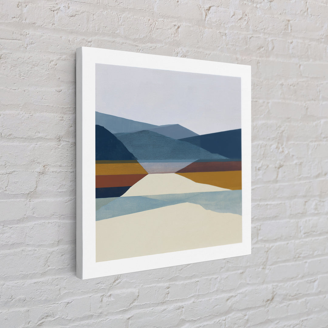 Minimal Fjord Landscape Canvas Print, Scandinavian Art, Neutral Decor, Living Room Decor, Fine Art, Nordic, Wall Decor, SCA-1x1-26