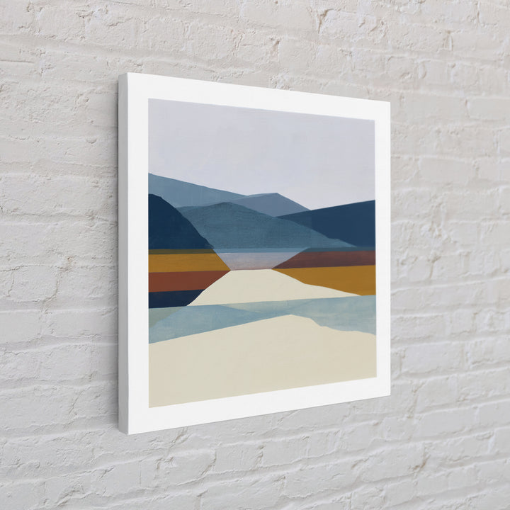 Minimal Fjord Landscape Canvas Print, Scandinavian Art, Neutral Decor, Living Room Decor, Fine Art, Nordic, Wall Decor, SCA-1x1-26