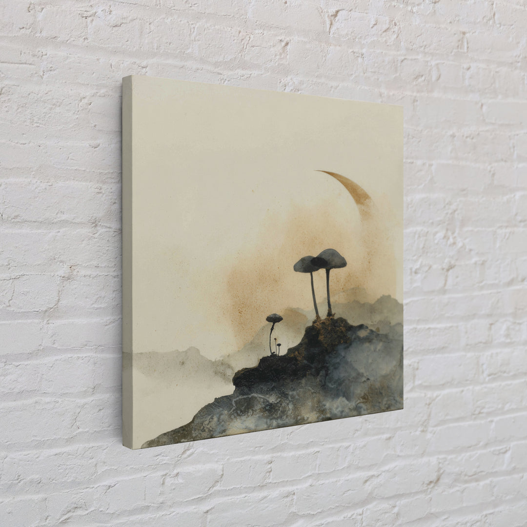 Reindeer Silhouette in Snowy Landscape Canvas Print, Scandinavian Art, Modern Decor, Living Room Decor, Fine Art, Nordic, SCA-1x1-30