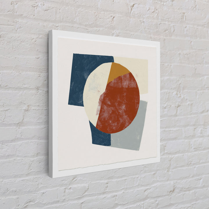 Minimal Sun over Pine Forest Framed Canvas Print, Scandinavian Art, Wall Art, Living Room Decor, Oil Painting, Nordic, SCA-1x1-41