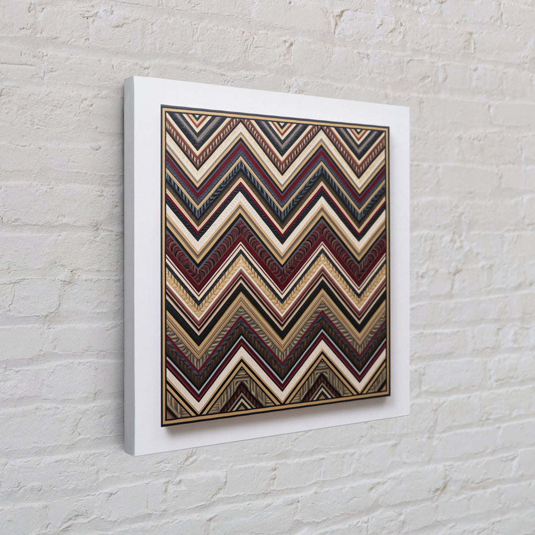 Herringbone Monochrome Pattern Framed Canvas Print, Scandinavian Art, Gallery Decor, Living Room Decor, Fine Art, Nordic, SCA-1x1-46
