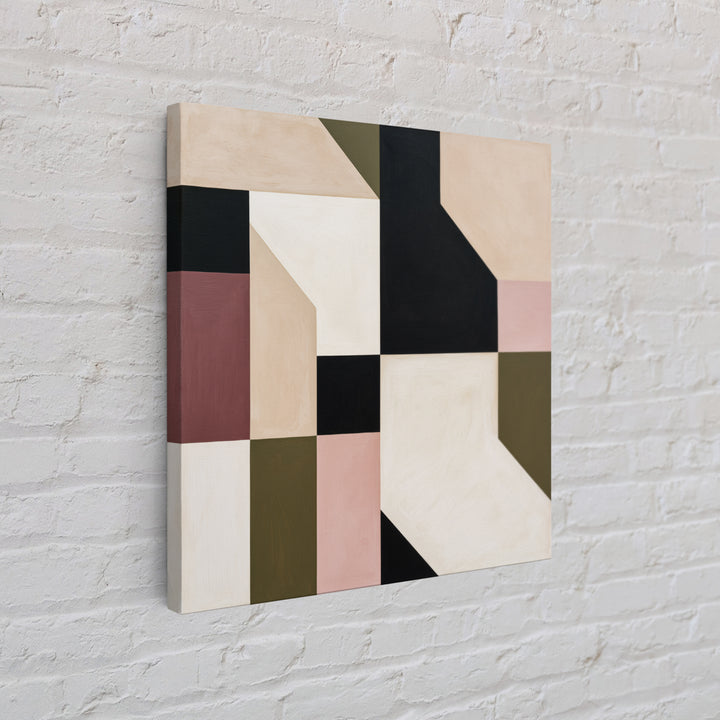 Scandinavian Textile Pattern Framed Canvas Print, Scandinavian Art, Abstract Wall Art, Living Room Decor, Fine Art, Nordic, SCA-1x1-64