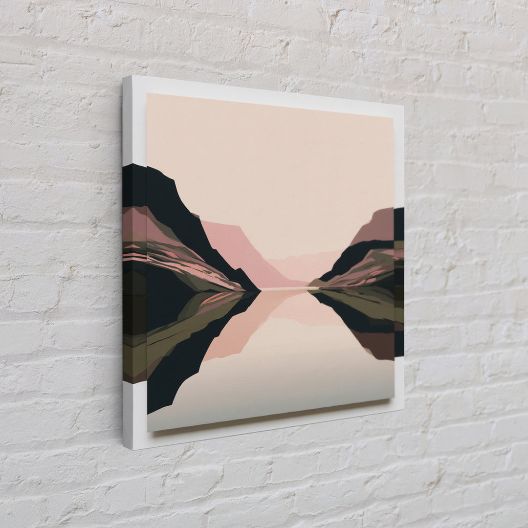 Minimal Fjord Landscape Framed Canvas Print, Scandinavian Art, Room Decor, Living Room Decor, Nordic, Mid Century Modern, SCA-1x1-74
