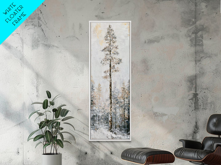 Snowy Nordic Forest Canvas Print, Scandinavian Art, Printable, Living Room Decor, Oil Painting, Nordic, Abstract Wall Art, SCA-1x3-13