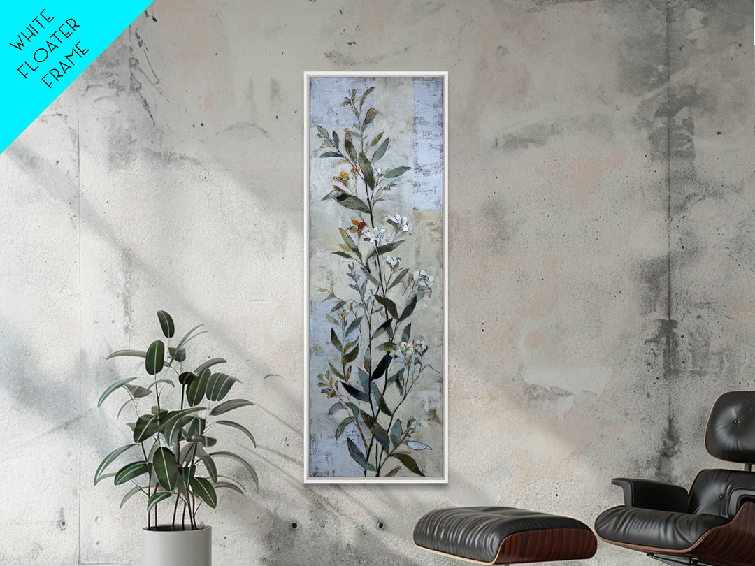 Pale Oak Botanical Line Drawing Canvas Print, Scandinavian Art, Christmas Decor, Living Room Decor, Fine Art, Nordic, SCA-1x3-17