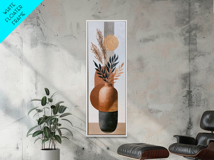Ceramic Vase with Dried Grasses Canvas Print, Scandinavian Art, Printable Art, Living Room Decor, Fine Art, Nordic, Modern Art, SCA-1x3-25