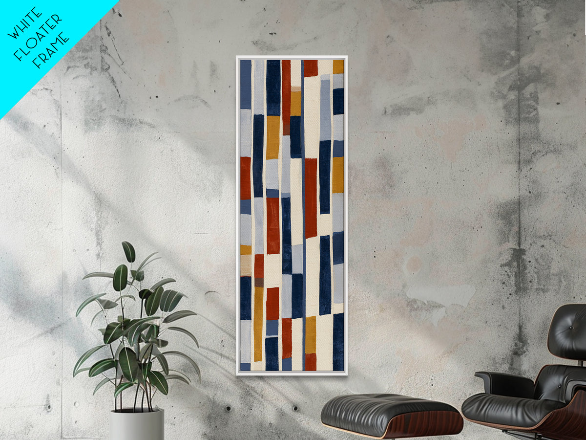 Scandinavian Textile Pattern Framed Canvas Print, Scandinavian Art, Printable Wall Art, Living Room Decor, Fine Art, Nordic, SCA-1x3-4