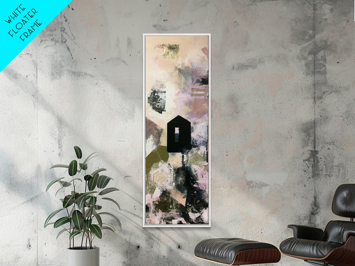 Simple Black House Shape Canvas Print, Scandinavian Art, Modern Art, Living Room Decor, Abstract Art, Nordic, Contemporary Art, SCA-1x3-43
