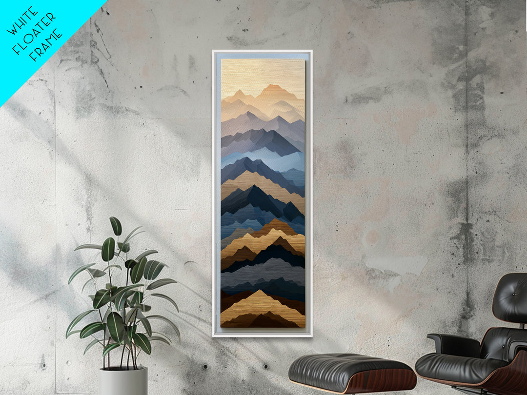 Muted Mountain Layers Canvas Print, Scandinavian Art, Printable Art, Living Room Decor, Oil Painting, Nordic, Modern Art, SCA-1x3-44