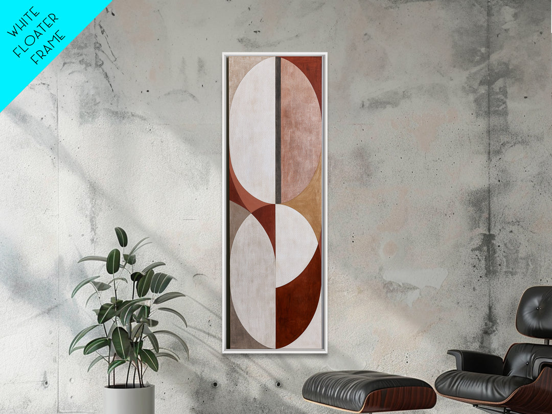 Abstract Arch Shapes Framed Canvas Print, Scandinavian Art, Textured Painting, Living Room Decor, Abstract Art, Nordic, SCA-1x3-50