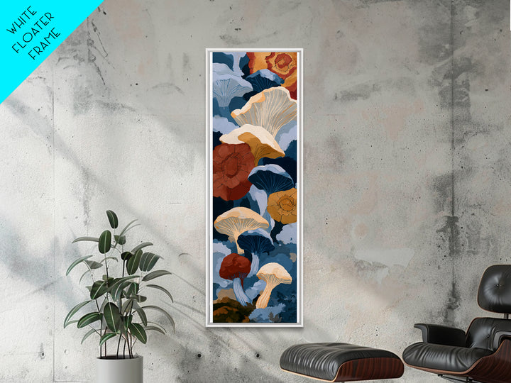 Simple Mushroom and Moss Forest Study Canvas Print, Scandinavian Art, Boho Wall Art, Living Room Decor, Fine Art, Nordic, SCA-1x3-60