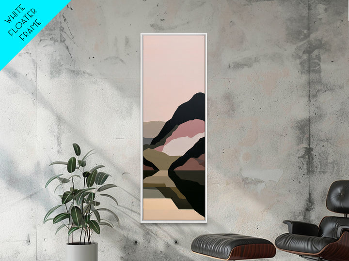 Minimal Fjord Landscape Framed Canvas Print, Scandinavian Art, Contemporary Art, Living Room Decor, Oil Painting, Nordic, SCA-1x3-62