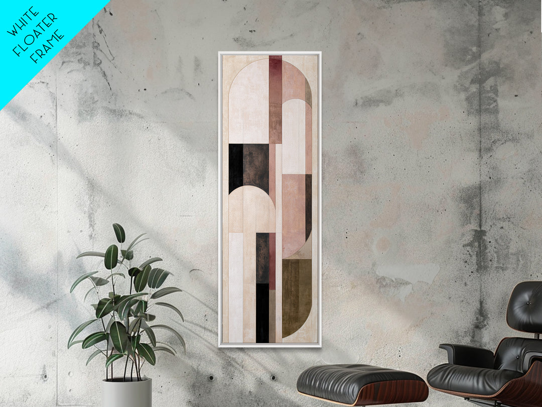 Abstract Arch Shapes Framed Canvas Print, Scandinavian Art, Textured Painting, Living Room Decor, Abstract Art, Nordic, SCA-1x3-74