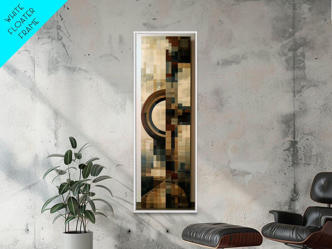 Calm Lake Dock Framed Canvas Print, Scandinavian Art, Wall Art, Living Room Decor, Oil Painting, Nordic, Large Wall Art, SCA-1x3-75