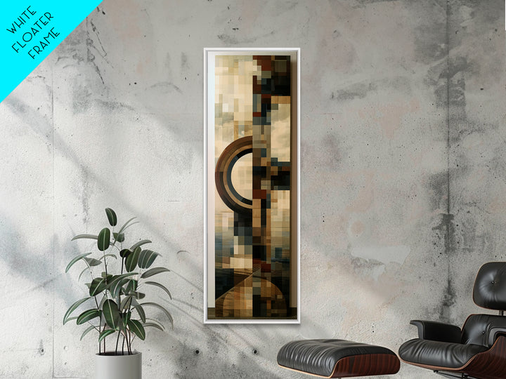 Calm Lake Dock Framed Canvas Print, Scandinavian Art, Wall Art, Living Room Decor, Oil Painting, Nordic, Large Wall Art, SCA-1x3-75